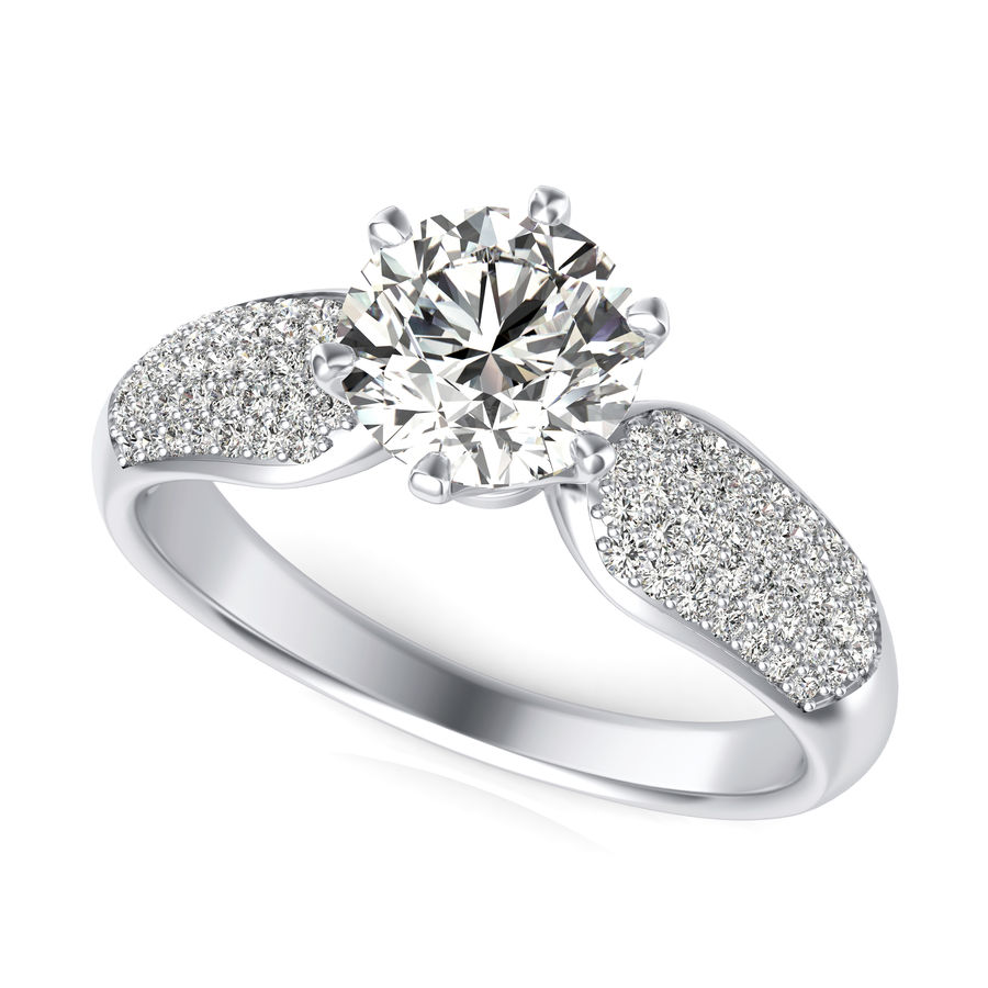 Micro Pave Engagement Ring Edwin Novel Jewelry Design