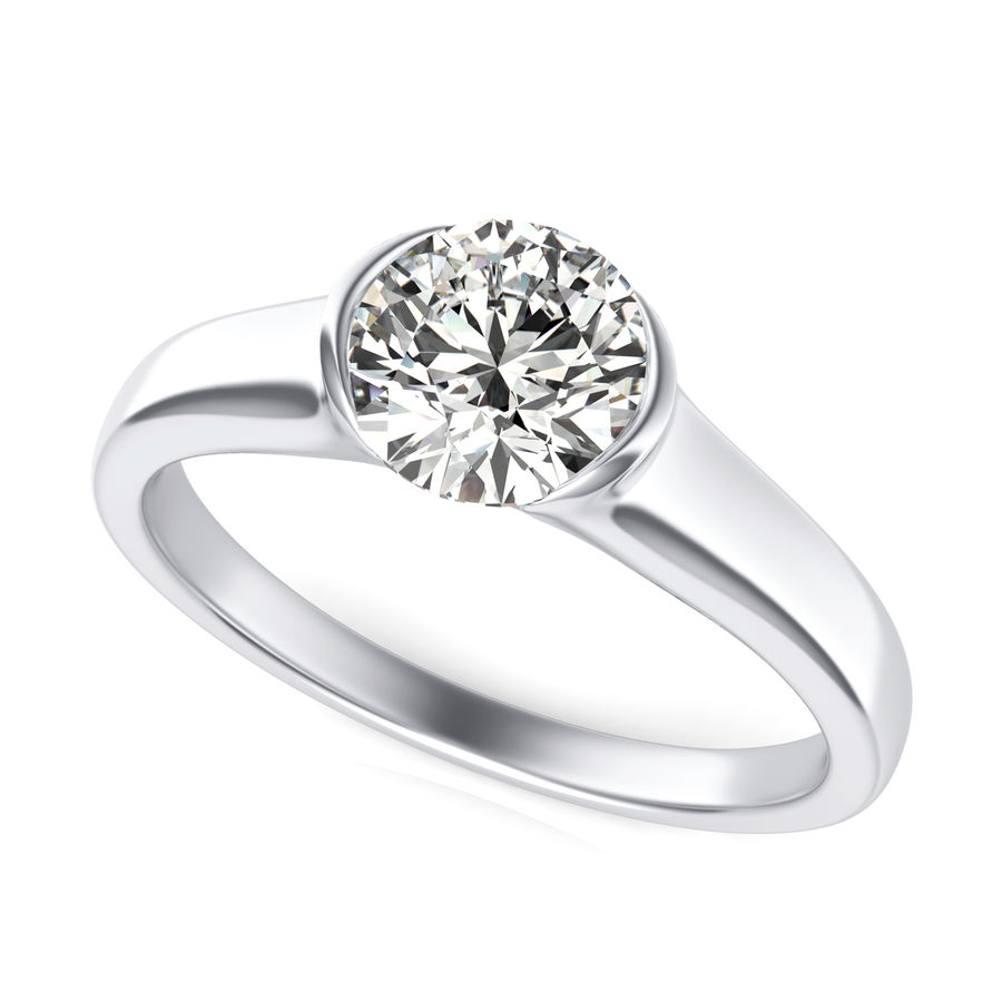 14k White Gold Contemporary Tension Set Solitaire Engagement Ring #1481 -  Seattle Bellevue | Joseph Jewelry