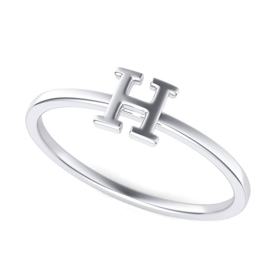 Stainless Steel Royal Initial Monogram Letter H Mens Hexagon Crest Signet  Ring | eBay