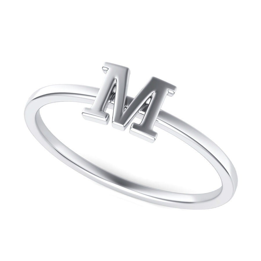 Hoge blootstelling Merchandiser Sympton Initial Ring M - Edwin Novel Jewelry Design