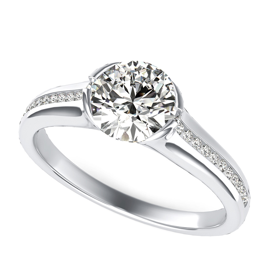 Buy Barkev's Tension Twist Half Bezel - Black Diamond Engagement Ring – Ben  Garelick