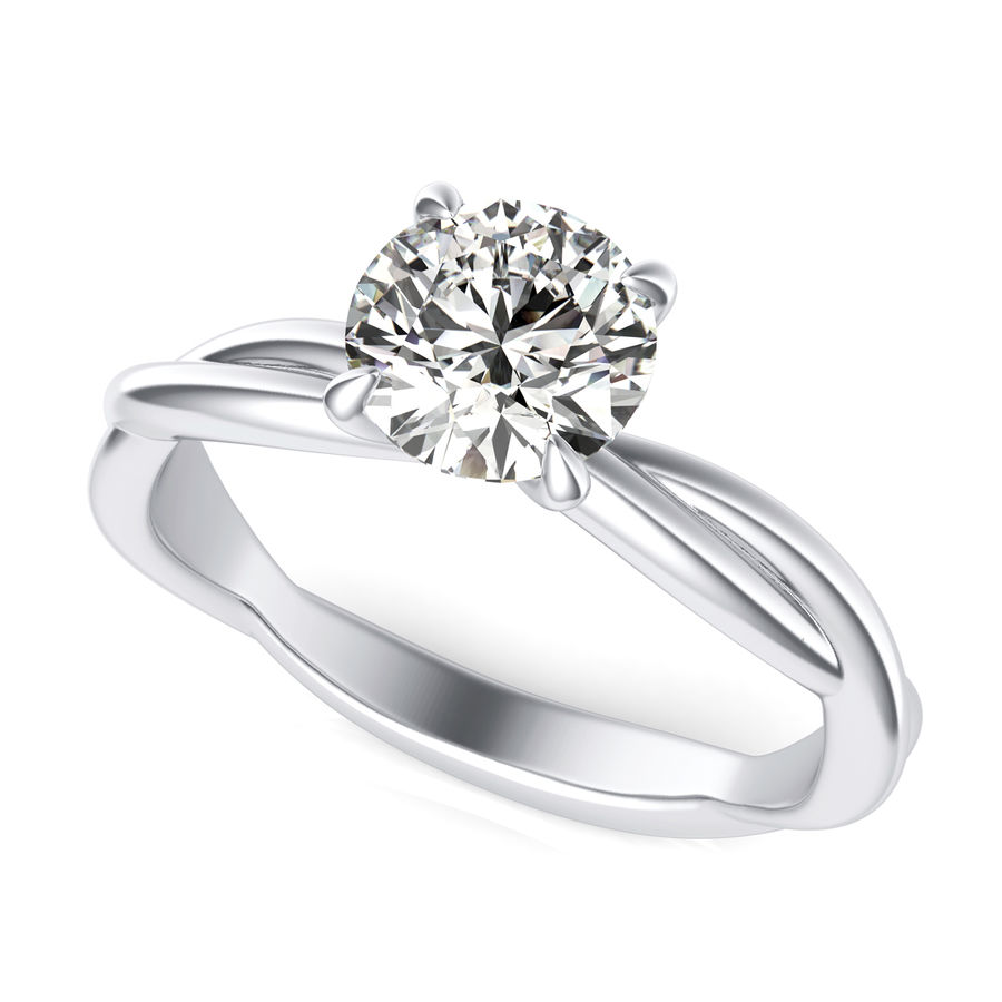0.40 Ct Flora Aura Solitaire Diamond Engagement Ring