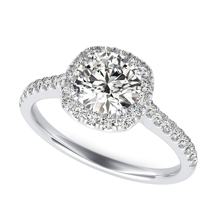Rounded Square Halo Diamond Engagement Ring Setting – Reis-Nichols Jewelers