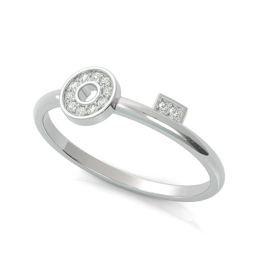 Ring with shop key design