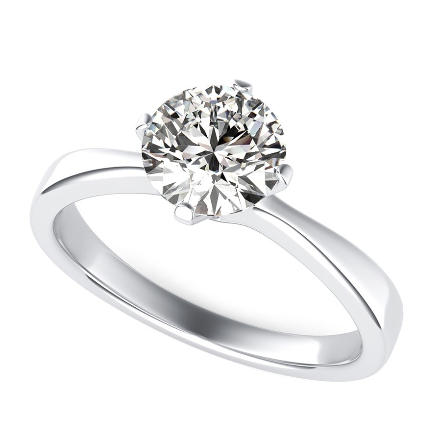 Plain Solitaire Engagement Ring - Edwin Novel Jewelry Design