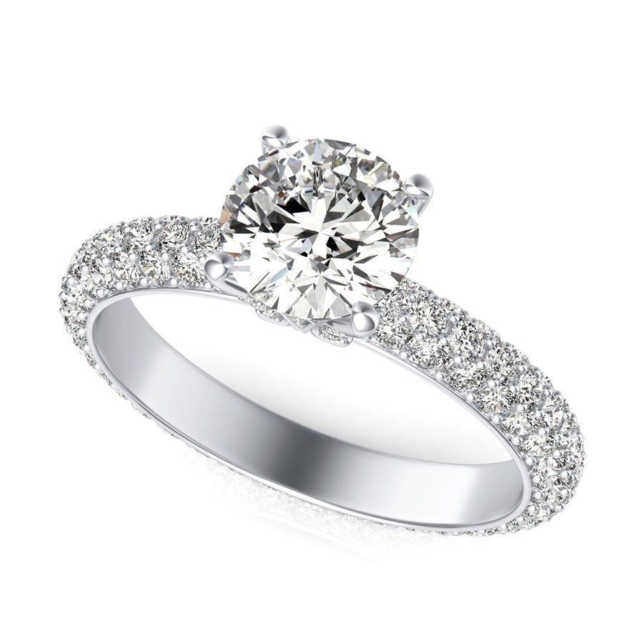 Eternity Micro Pave Engagement Ring