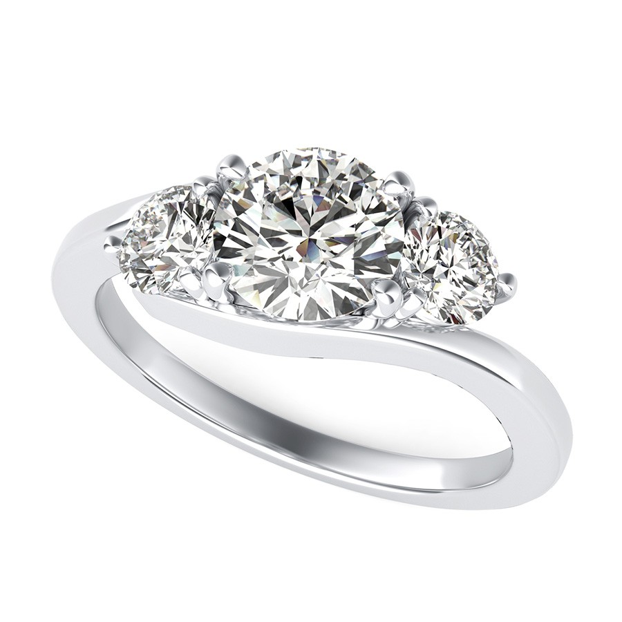 Eluna Prong Set Three Stone Engagement Ring