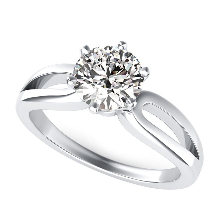 Victoria Royal Solitaire Infinity Split Shank Engagement Ring