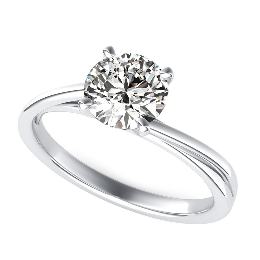 Cathedral Twist Solitaire Engagement Ring