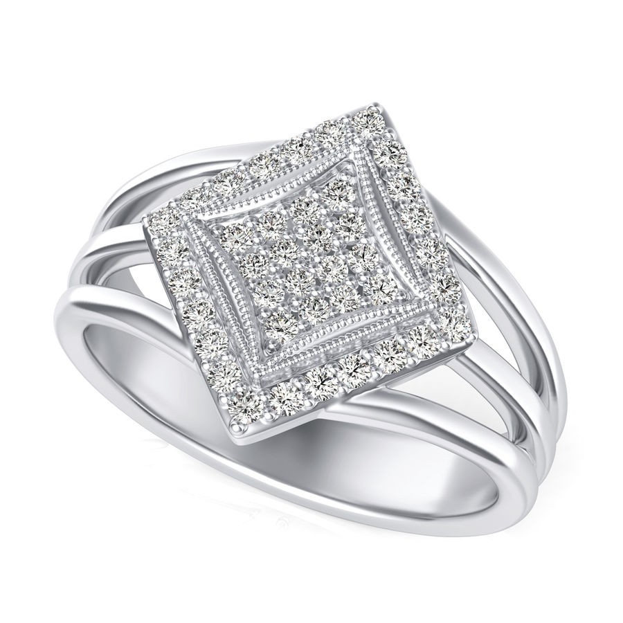 Square Diamond Shape Fashion Ring