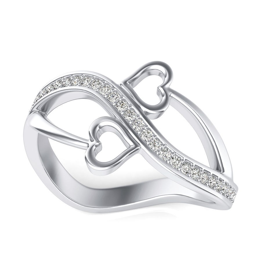 Double Heart with a Twist Fashion Ring