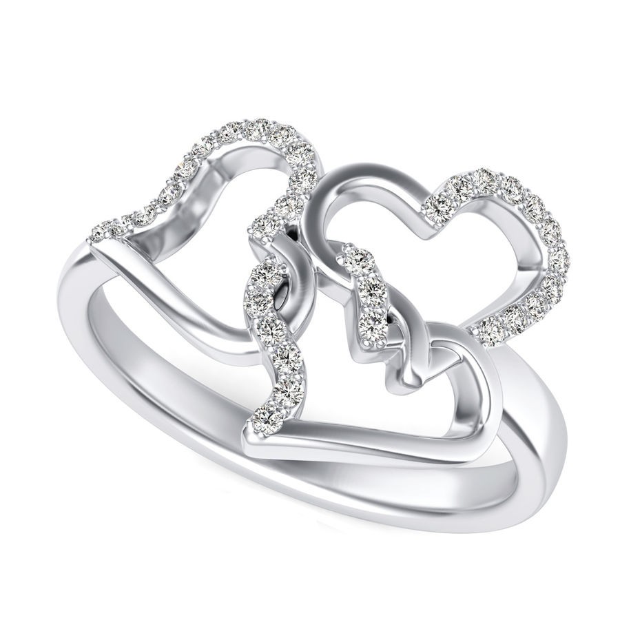 Triple Heart Shape Fashion Ring