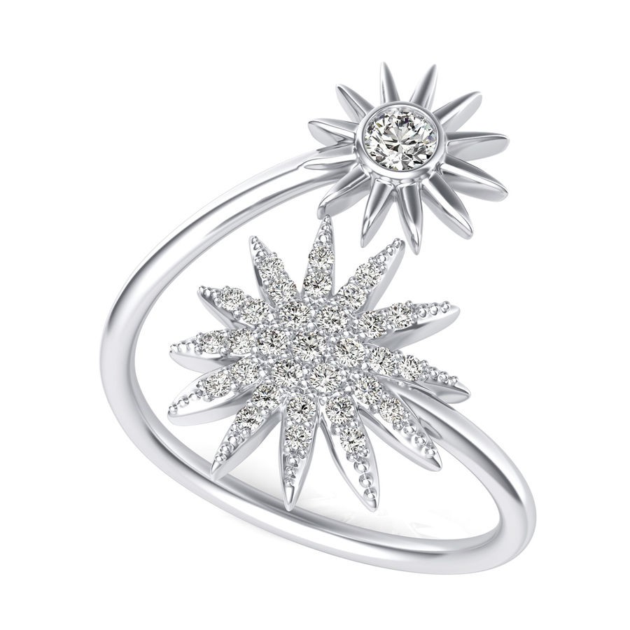 Bezel Sun with Stars Fashion Ring