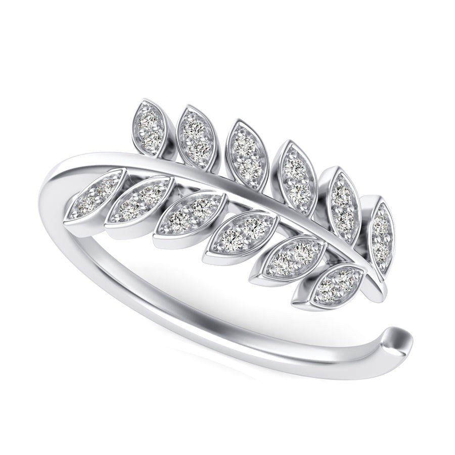 Tree Branch with Leaves Fashion Ring