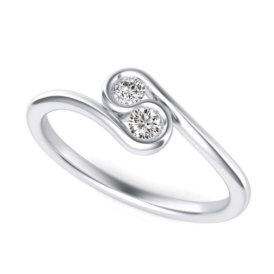 2 Stone Floating Channel Fashion Ring