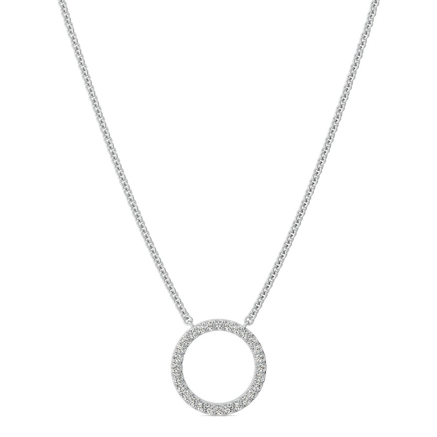 Circle Pendant 1/2 Inch With Pave Set Stones