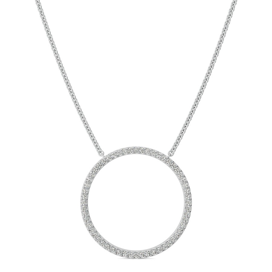 Circle Pendant 7/8 Inch With Pave Set Stones