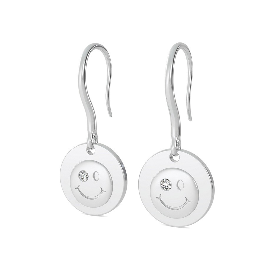 Smiley Face Coin Earrings