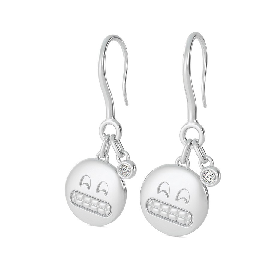 Grin Emoji Disc Earrings
