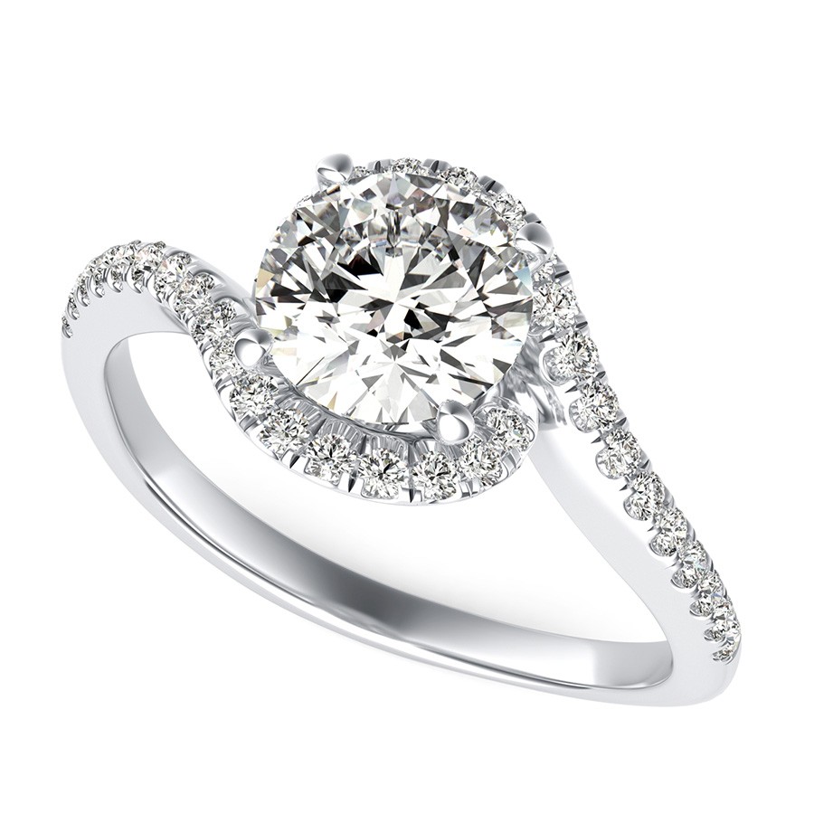 Twisted Halo Engagement Ring