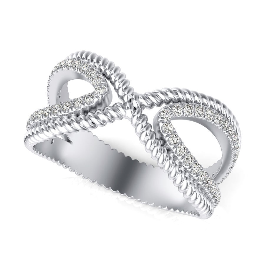 X Shape Twisted Rope Fashion Ring