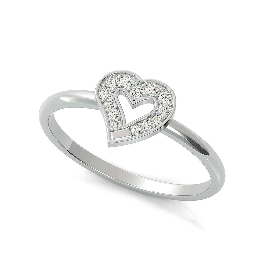 Heart Stackable Pave Ring