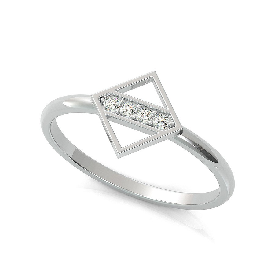 Square Stackable Pave Ring