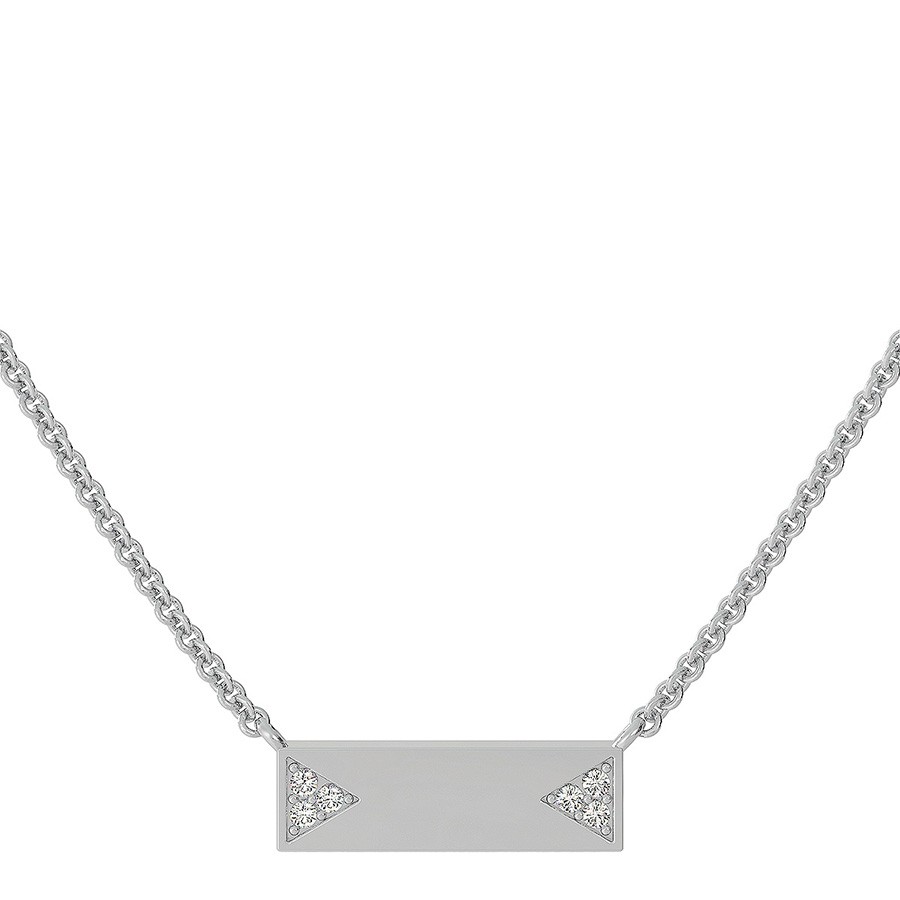Bar Pendant With Triangle Shaped Pave Set Stones