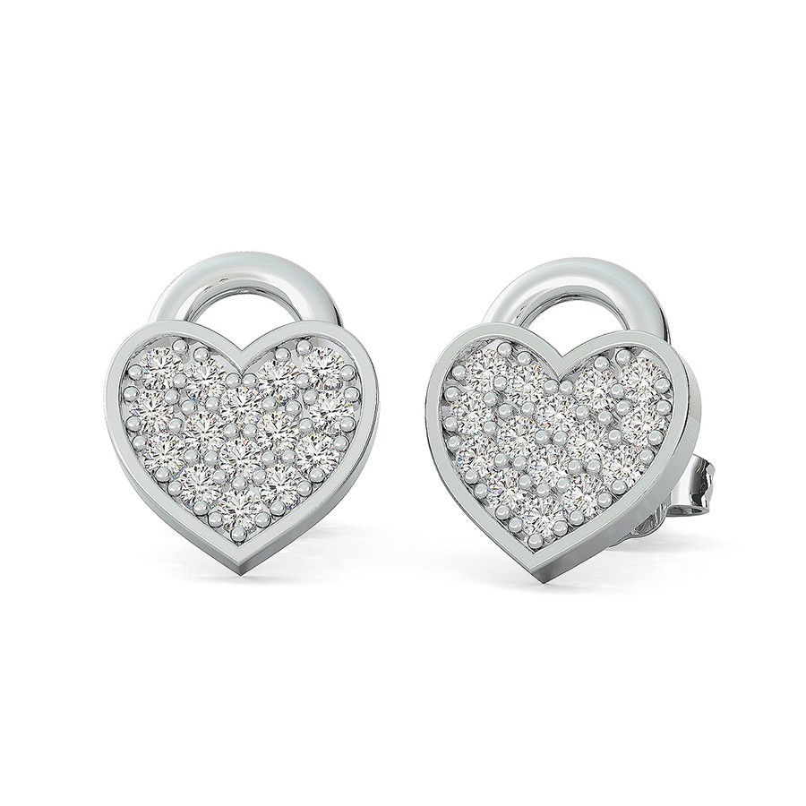 Heart Shape Lock Cluster Earrings