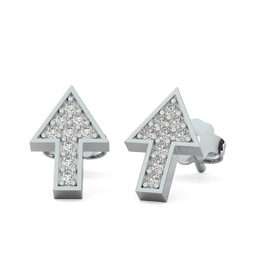 Arrow Earrings With Pave Set Stones
