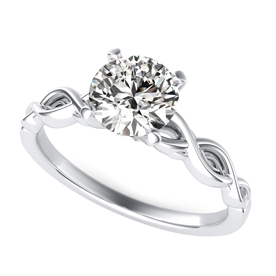 Infinity Twist Solitaire Engagement Ring