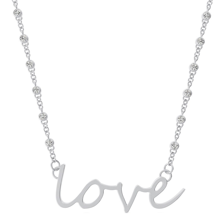 Diamond By The Yard With "Love" Pendant