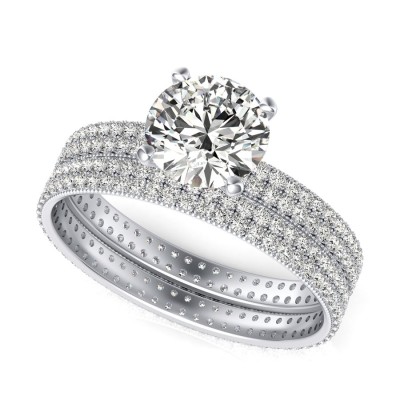Eternity Engagement Ring With Matching Band