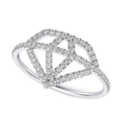 Diamond Shape Cluster Ring