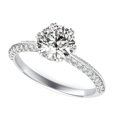 Knife Edge Engagement Ring With Stones On The Prong