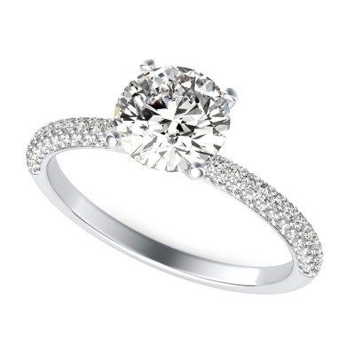 Classic Micro-Pave Half Eternity Engagement Ring
