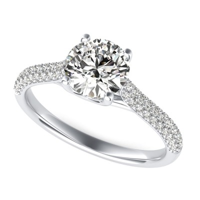 Trellis Cathedral Micro-Pave Half Eternity Engagement Ring