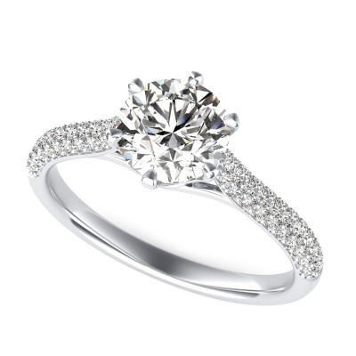 Victoria Royal Cathedral Micro-Pave Half Eternity Engagement Ring