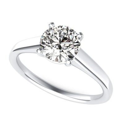 Classic Double Wire Basket Solitaire Engagement Ring