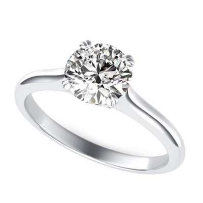 Solitaire Engagement Ring With Twisted Prongs