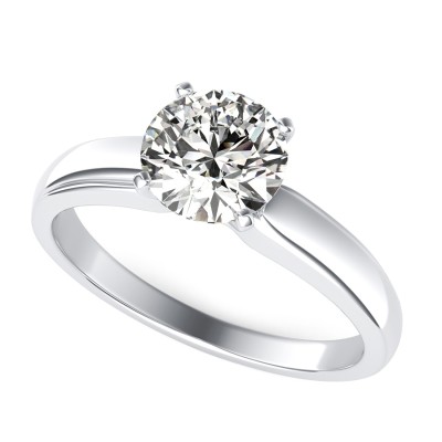 Solitaire Engagement Ring With Heavy Shank
