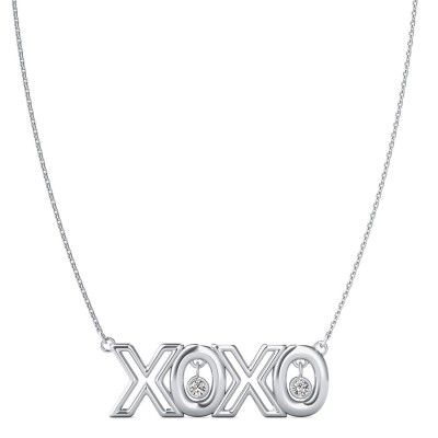 "Xoxo" Pendant With Bezel Set Stones