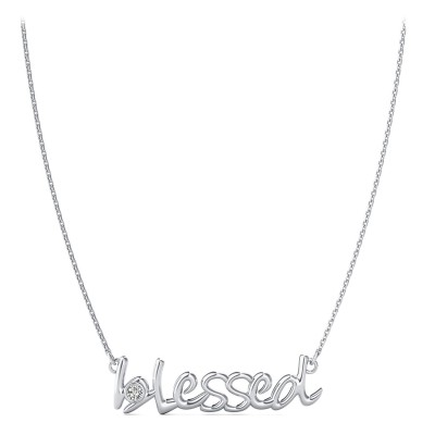 "Blessed" Pendant With A Stone