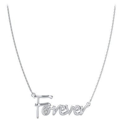 "Forever" Pendant With Bezel Set Stone