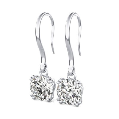 Leverback Classic Solitaire Earrings