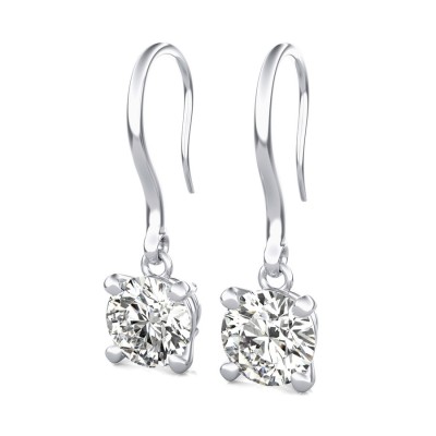 Leverback Solitaire Earrings