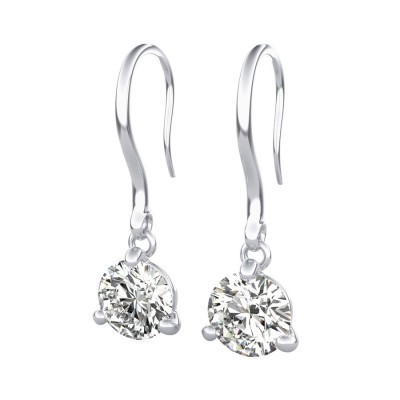 Lever Back Solitaire Earrings