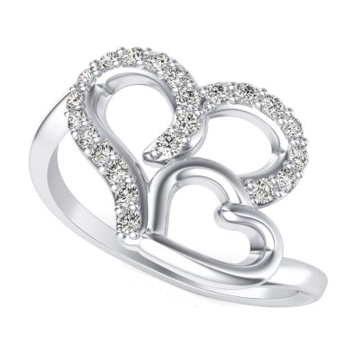 Double Heart Cocktail Ring