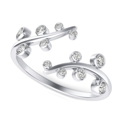 Diamond Bezel Tree Fashion Ring