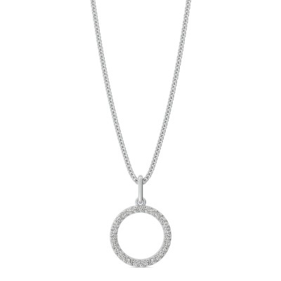 Circle Pendant  1/2 Inch With Pave Set Stones